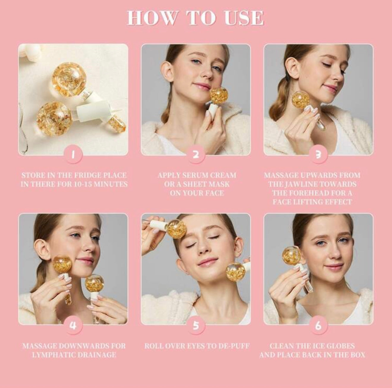 2pcs Facial Beauty Ice Globes – Cooling Massage Tools for Radiant, Youthful Skin