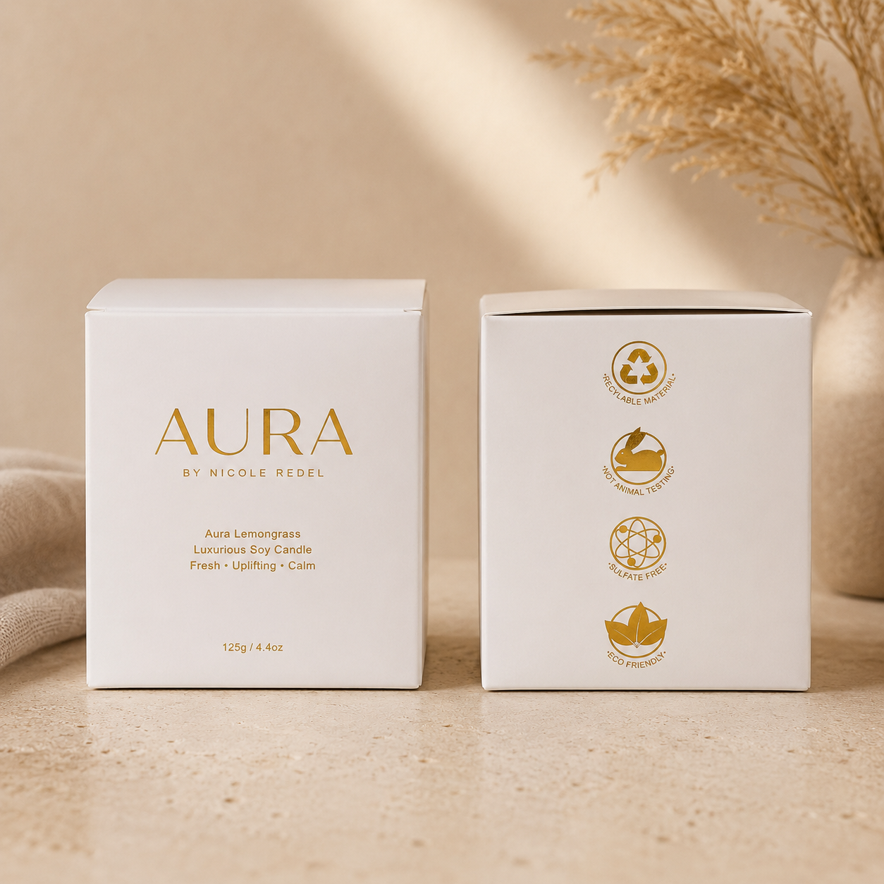 Aura Lemongrass Luxurious Soy Candle